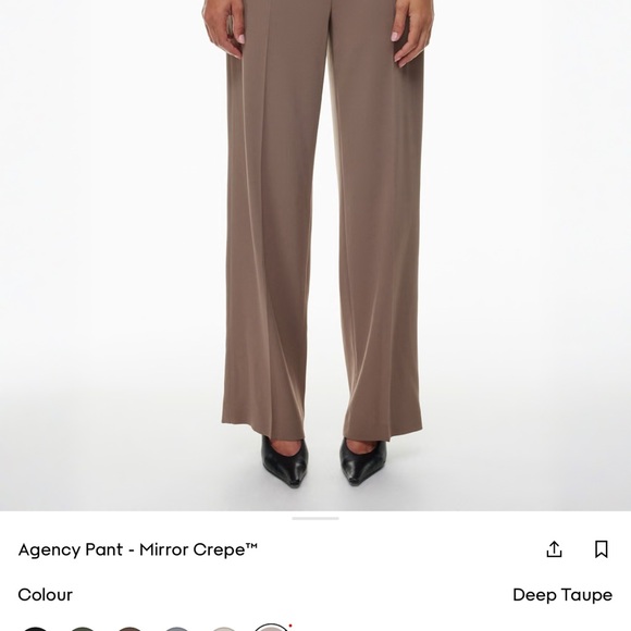 Aritzia Agency Pant Mirror crepe Deep taupe - Picture 2 of 9